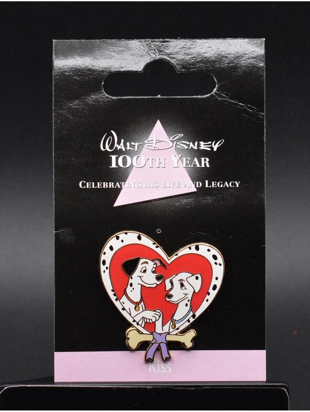 Disney 100th Year Walt 101 Dalmatians Pongo and Perdita Kiss Pin (C5)